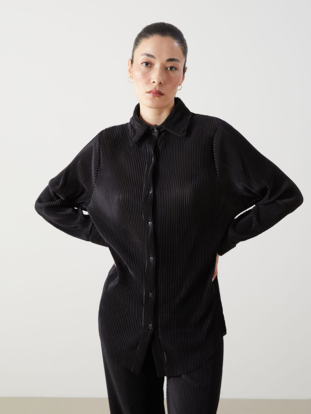 Chemise Rayée à Manches Longues Oversize pour Femmes