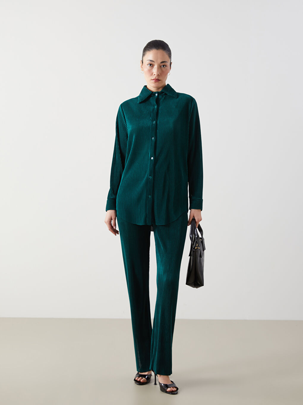 Striped Long Sleeve Oversize Women's Shirt-1