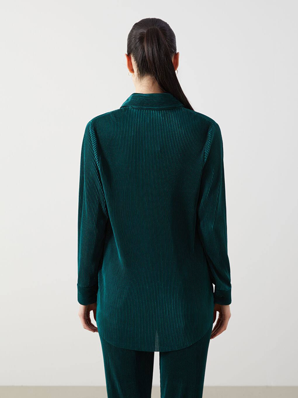 Striped Long Sleeve Oversize Women's Shirt-3