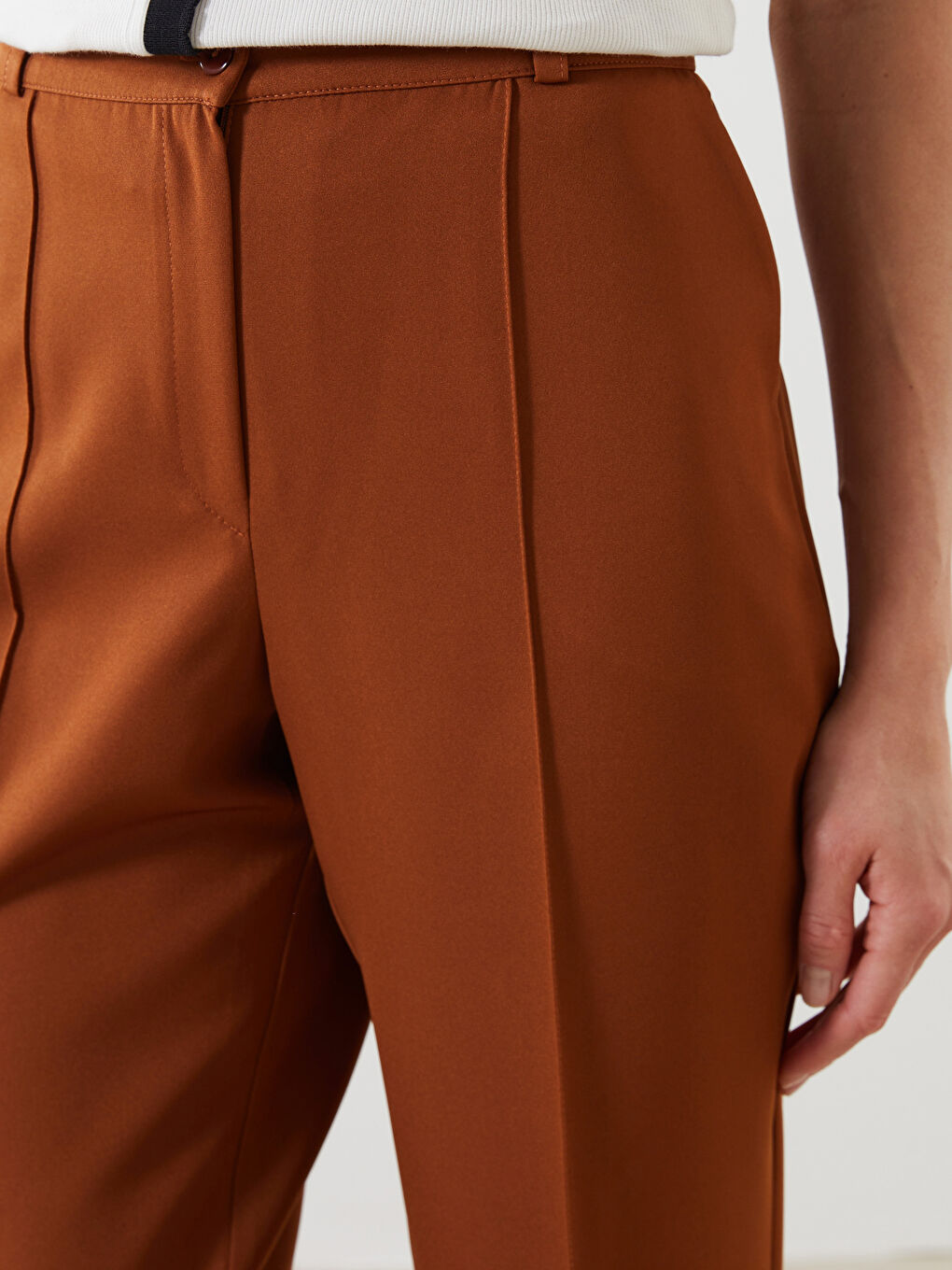 Slim Fit Women's Pleated Trousers -W4LH75Z8-GBL