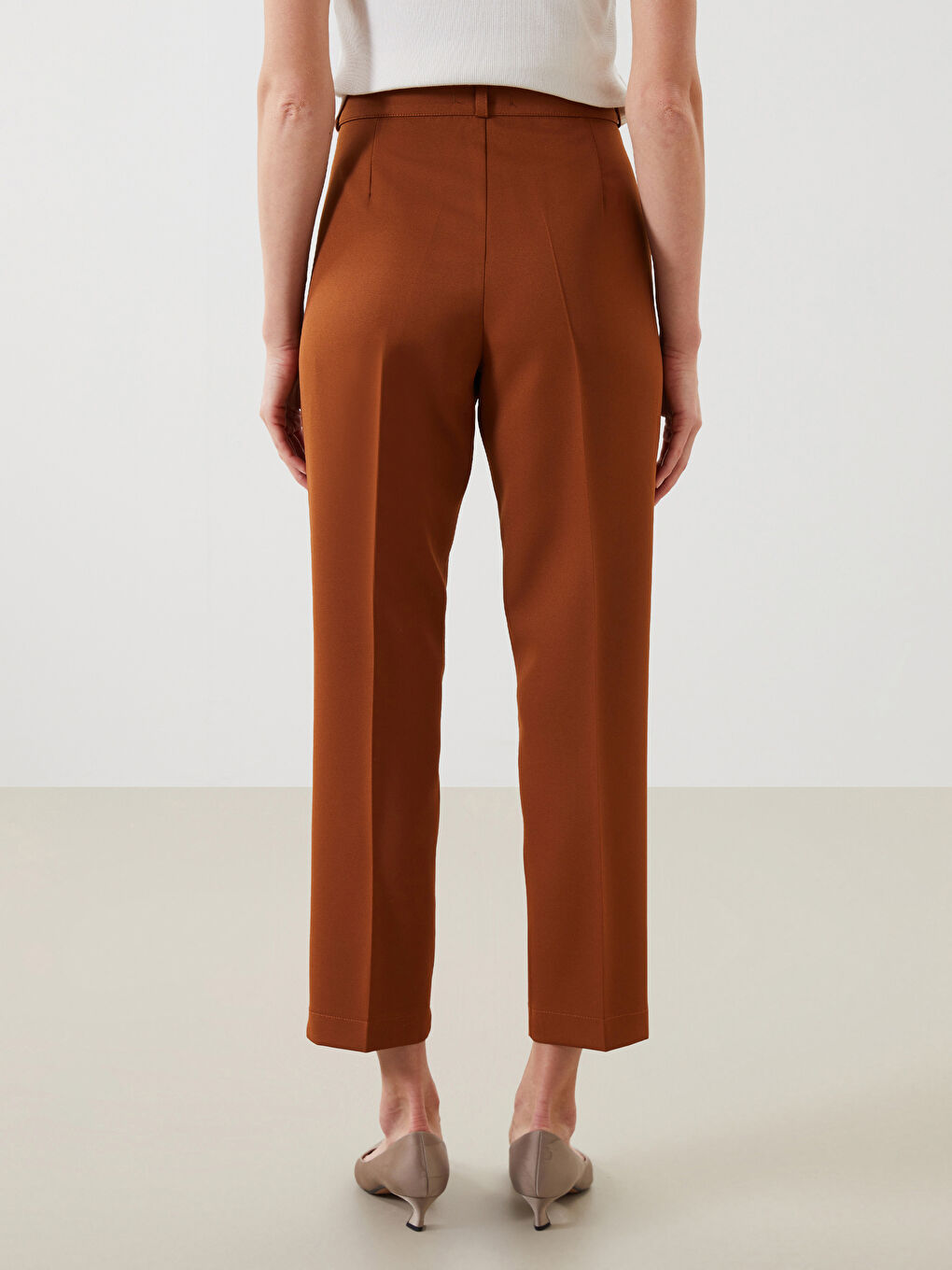 Slim Fit Women's Pleated Trousers -W4LH75Z8-GBL