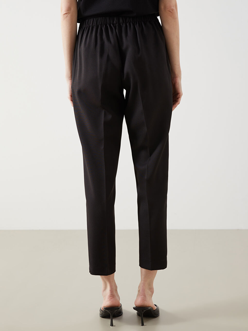 Women's Pleated Trousers with Sash Waist-3