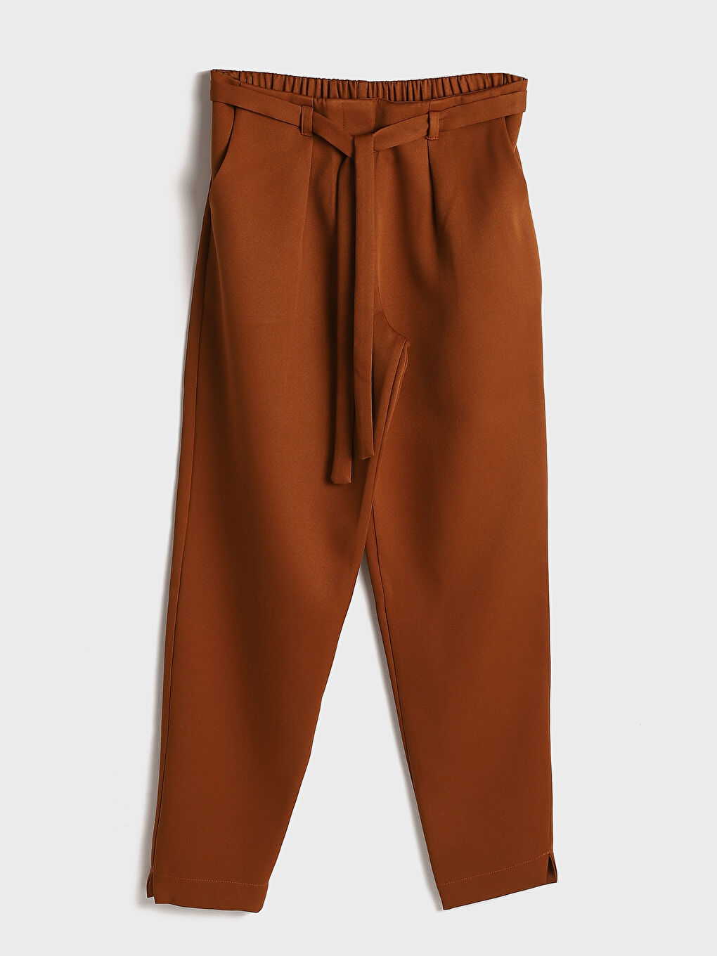 Women's Pleated Trousers with Sash Waist -W4LH74Z8-GBL