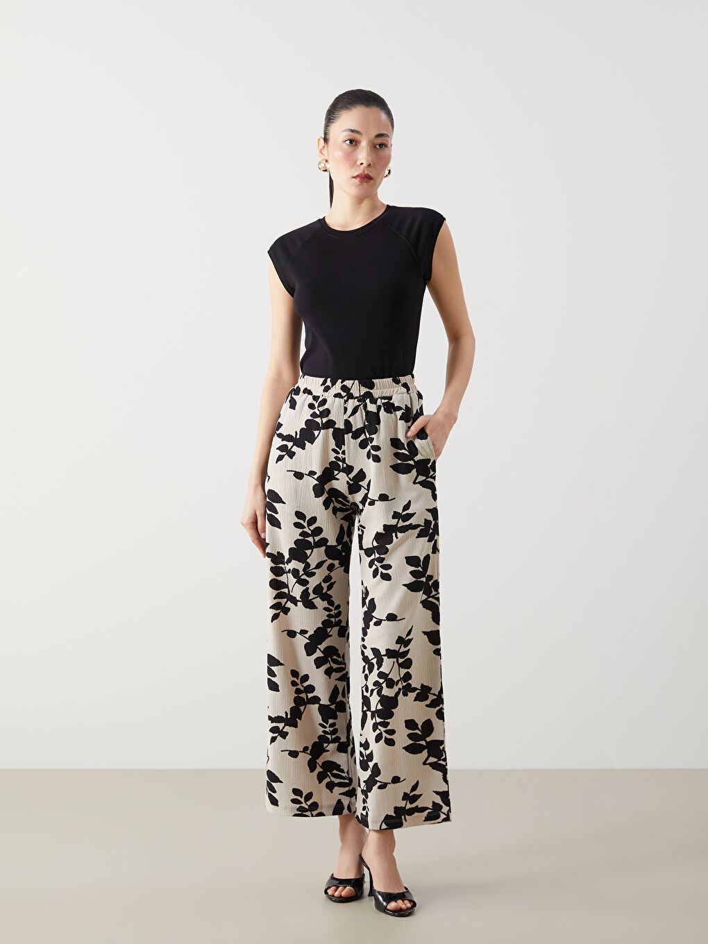 Elasticated Waist Floral Women's Trousers