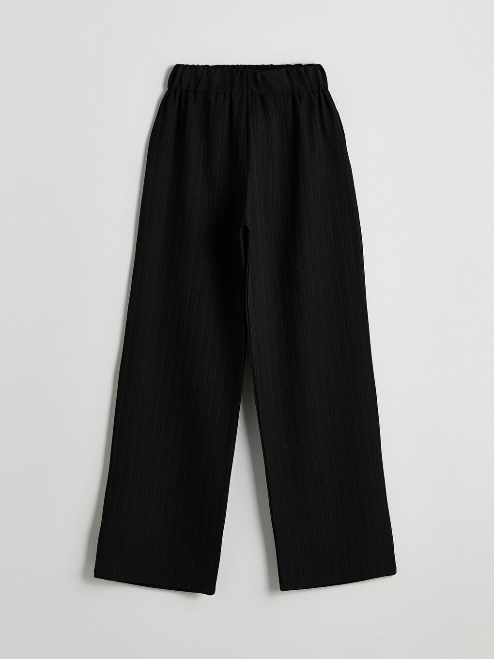 Elasticated Waist Textured Women's Trousers-5