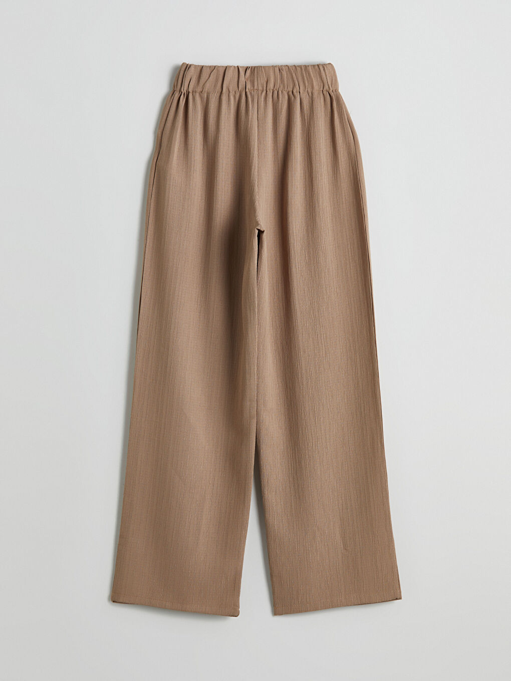 Elasticated Waist Textured Women's Trousers -W4LH82Z8-FPK