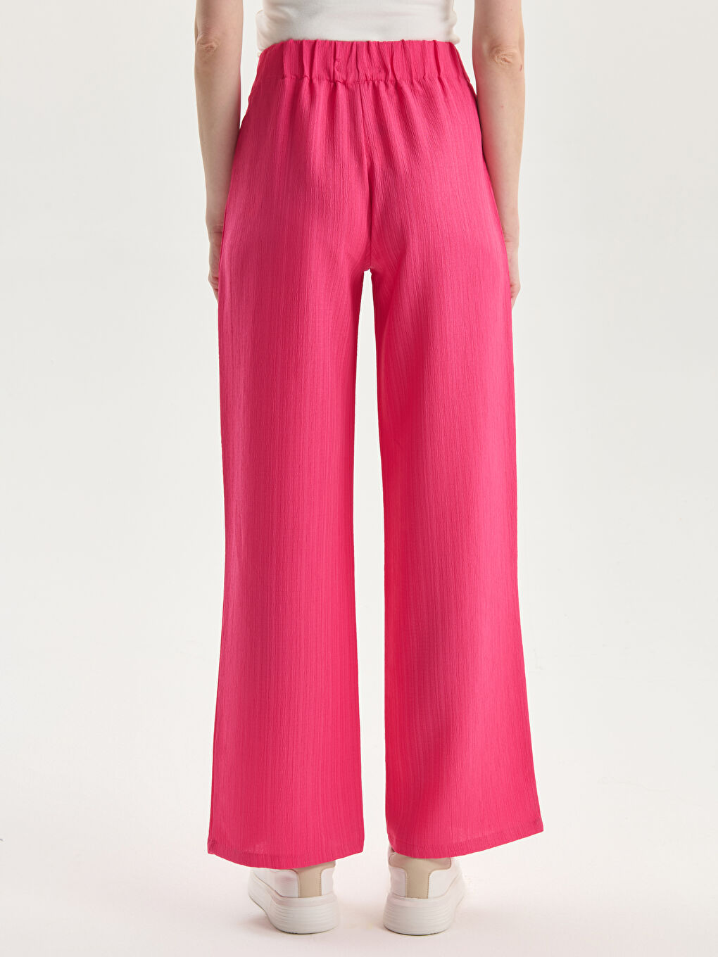 Elasticated Waist Textured Women's Trousers-3