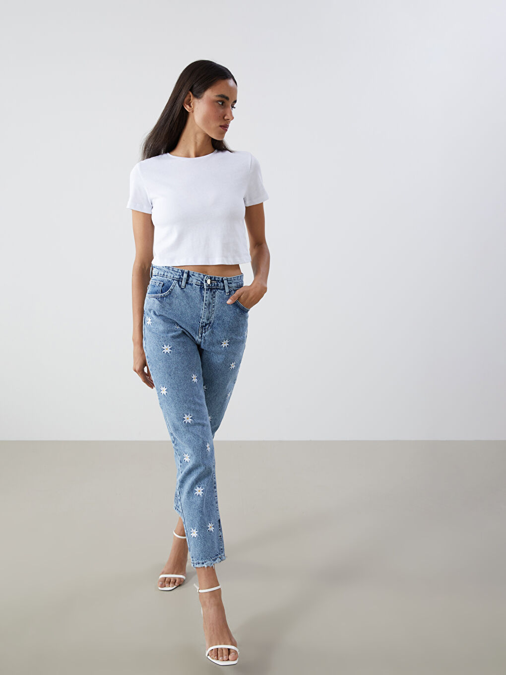 Mom Fit Floral Women's Jeans