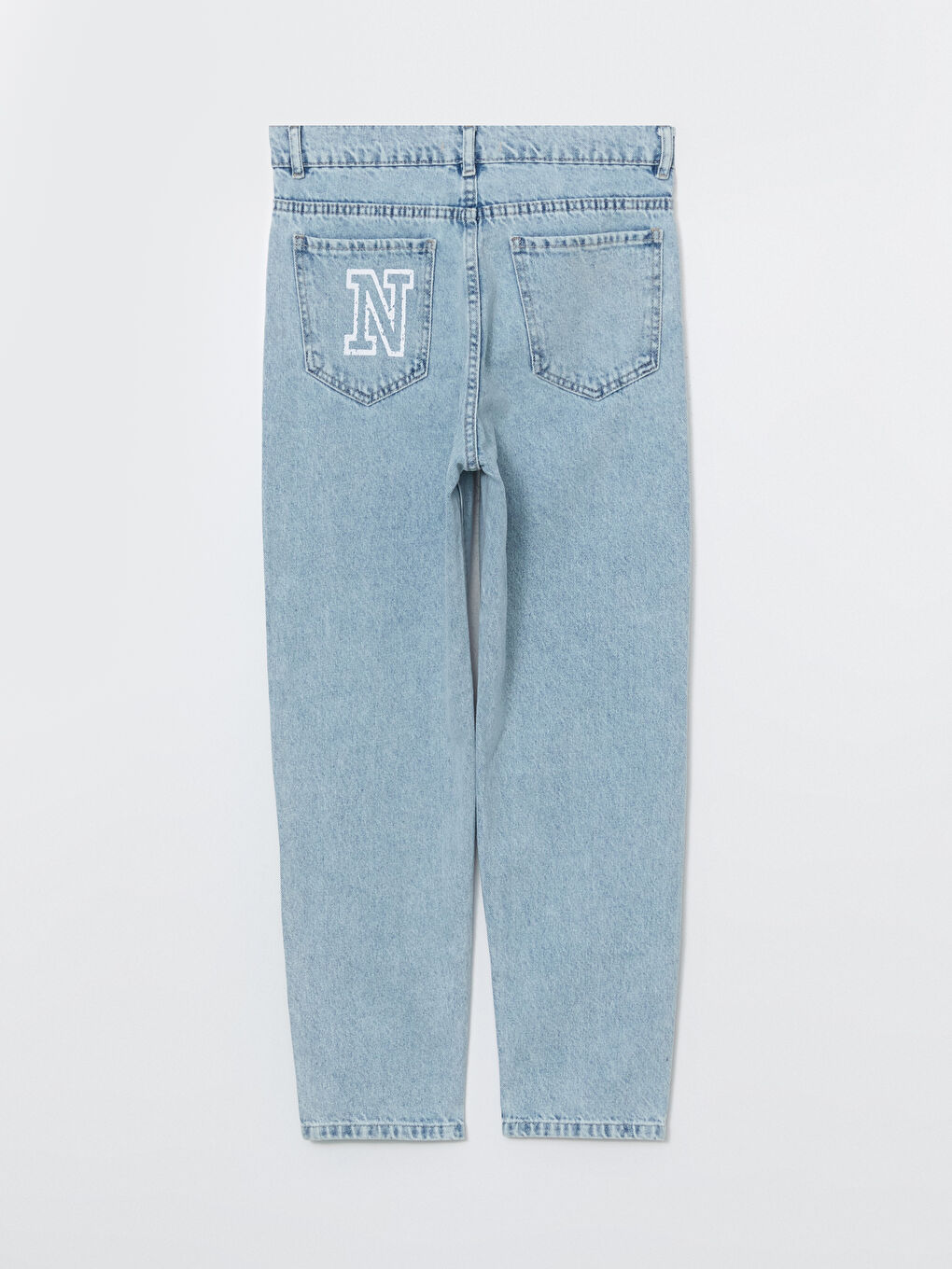 Mom Fit Printed Ripped Detail Women's Jeans -W4LH91Z8-311