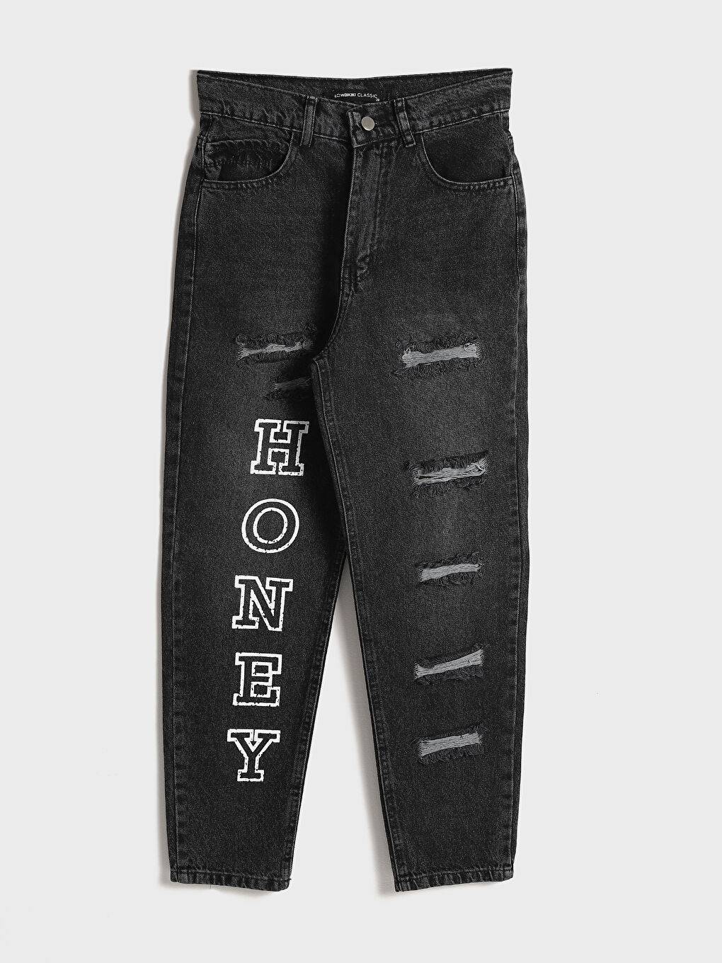 Mom Fit Printed Ripped Detail Women's Jeans -W4LH91Z8-507