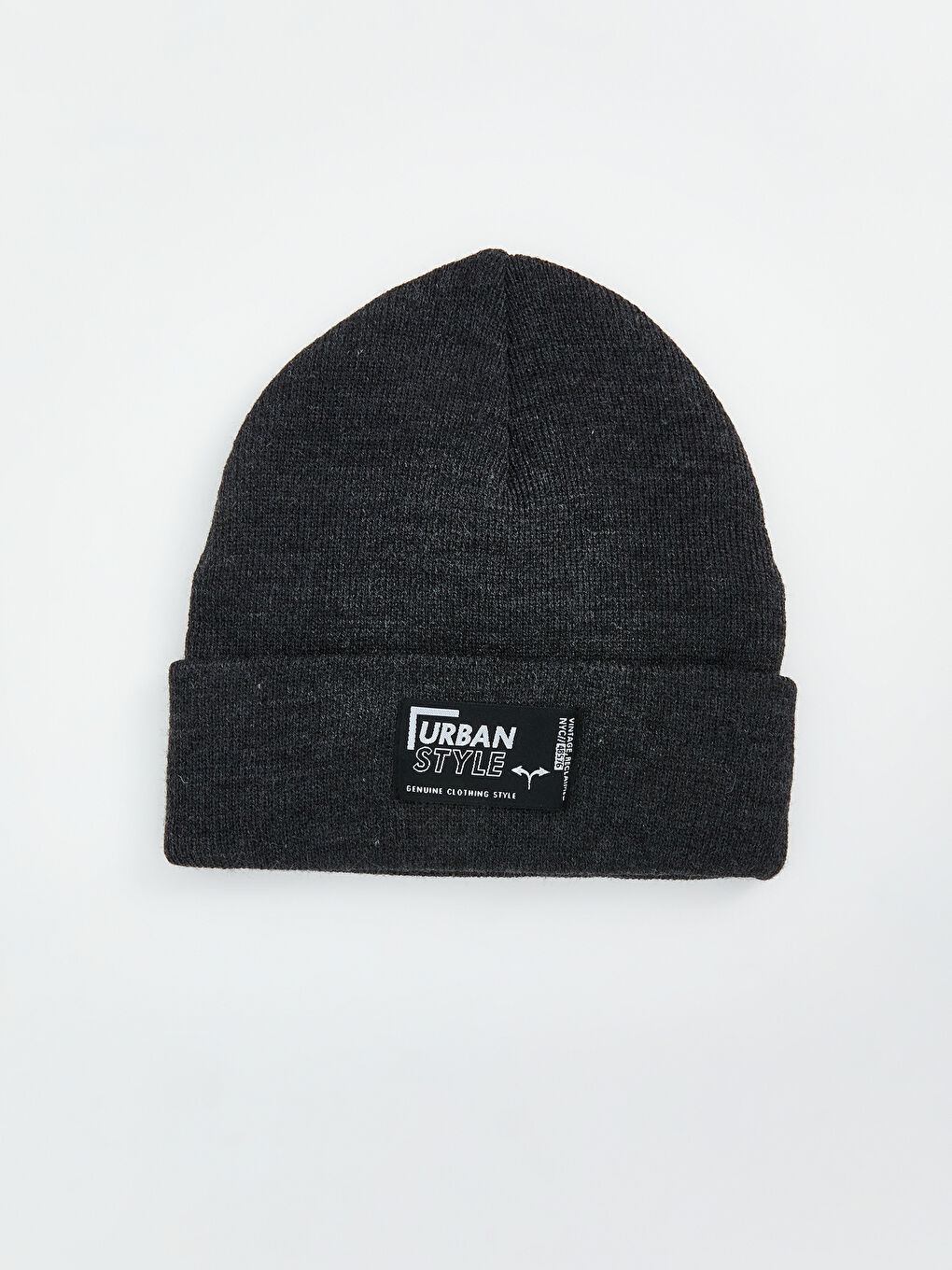 Antrasit Etiket Nakışlı Erkek Çocuk Bere