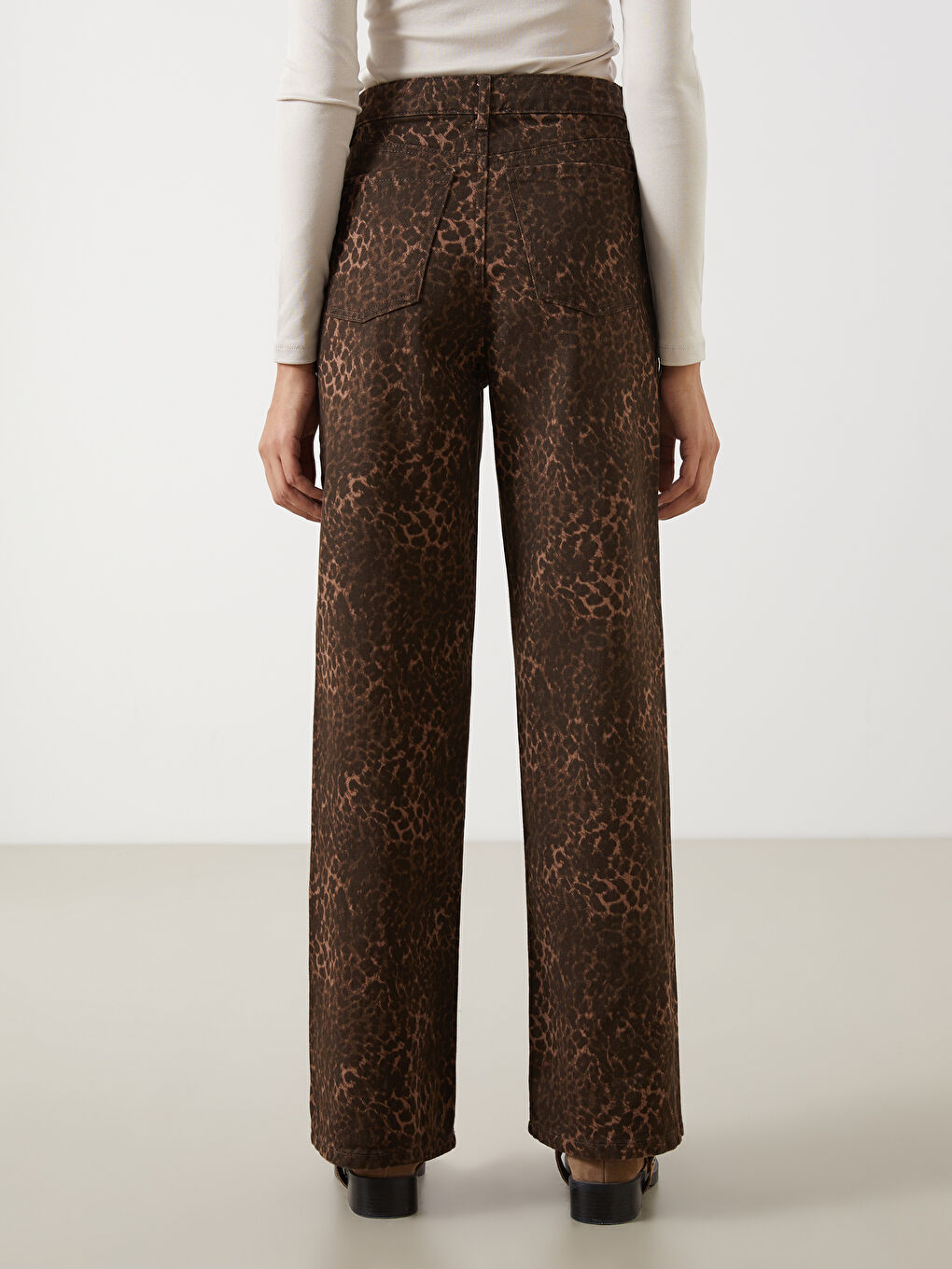 LCW Modest Leopard Print Baggy Fit Women's Jeans -W4LI09Z8-LQZ