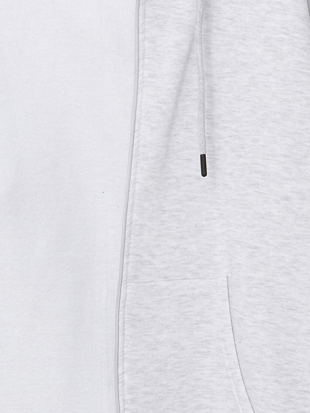 Gri Kapüşonlu Oversize Kadın Fermuarlı Sweatshirt-5