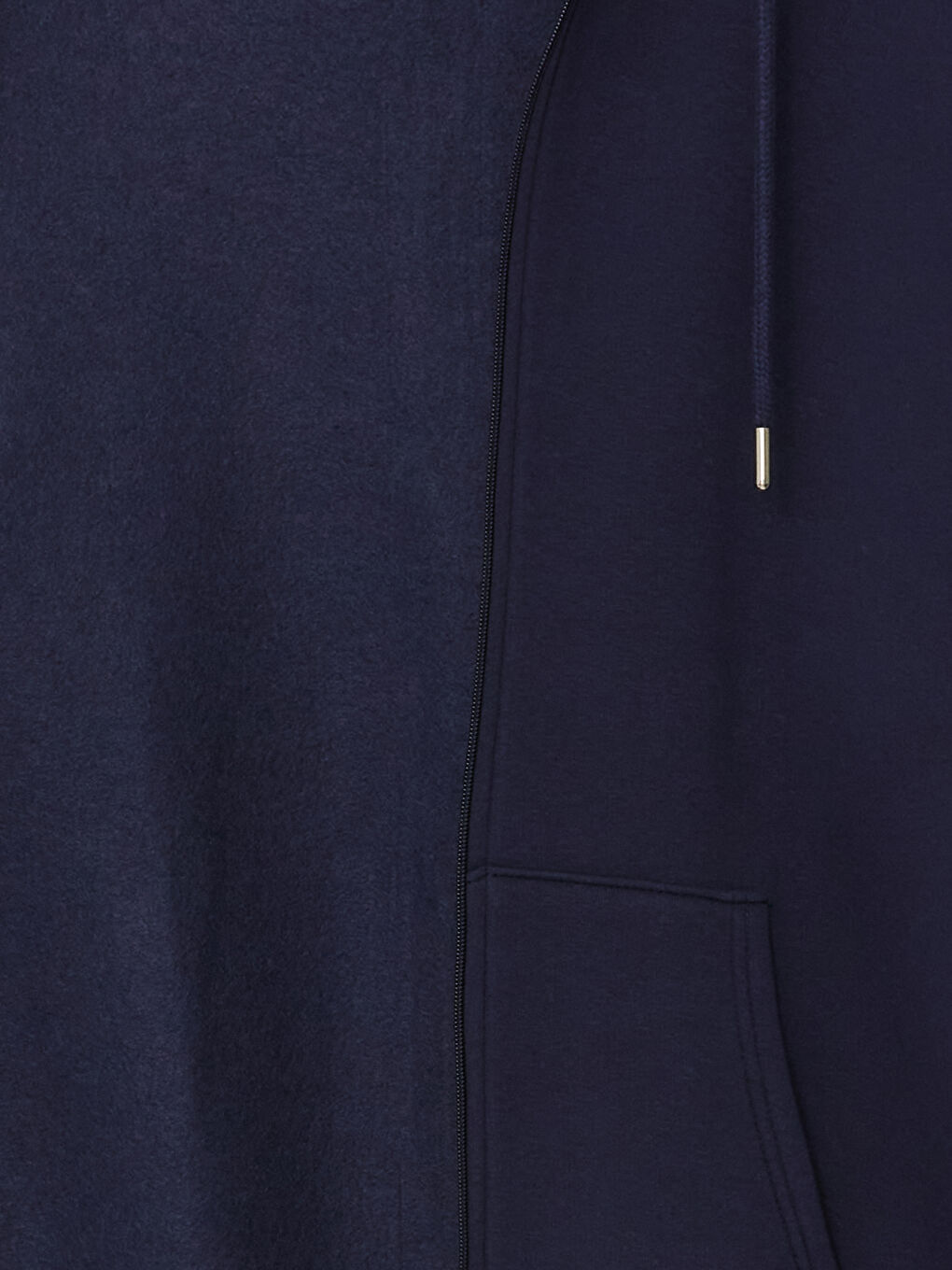 Lacivert Kapüşonlu Oversize Kadın Fermuarlı Sweatshirt-5