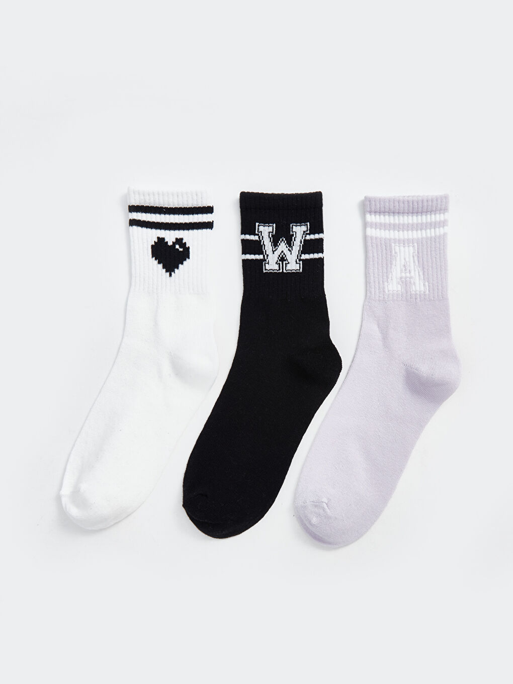 LCW DREAM Printed Women's Ankle Socks 3-packs -W50418Z8-J1F