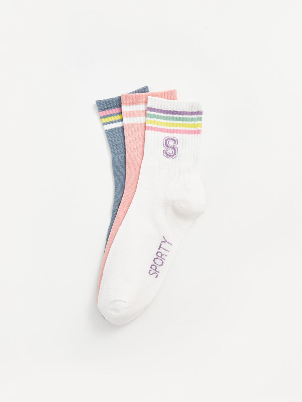 LCW DREAM Printed Women's Ankle Socks 3-packs -W50420Z8-EEW