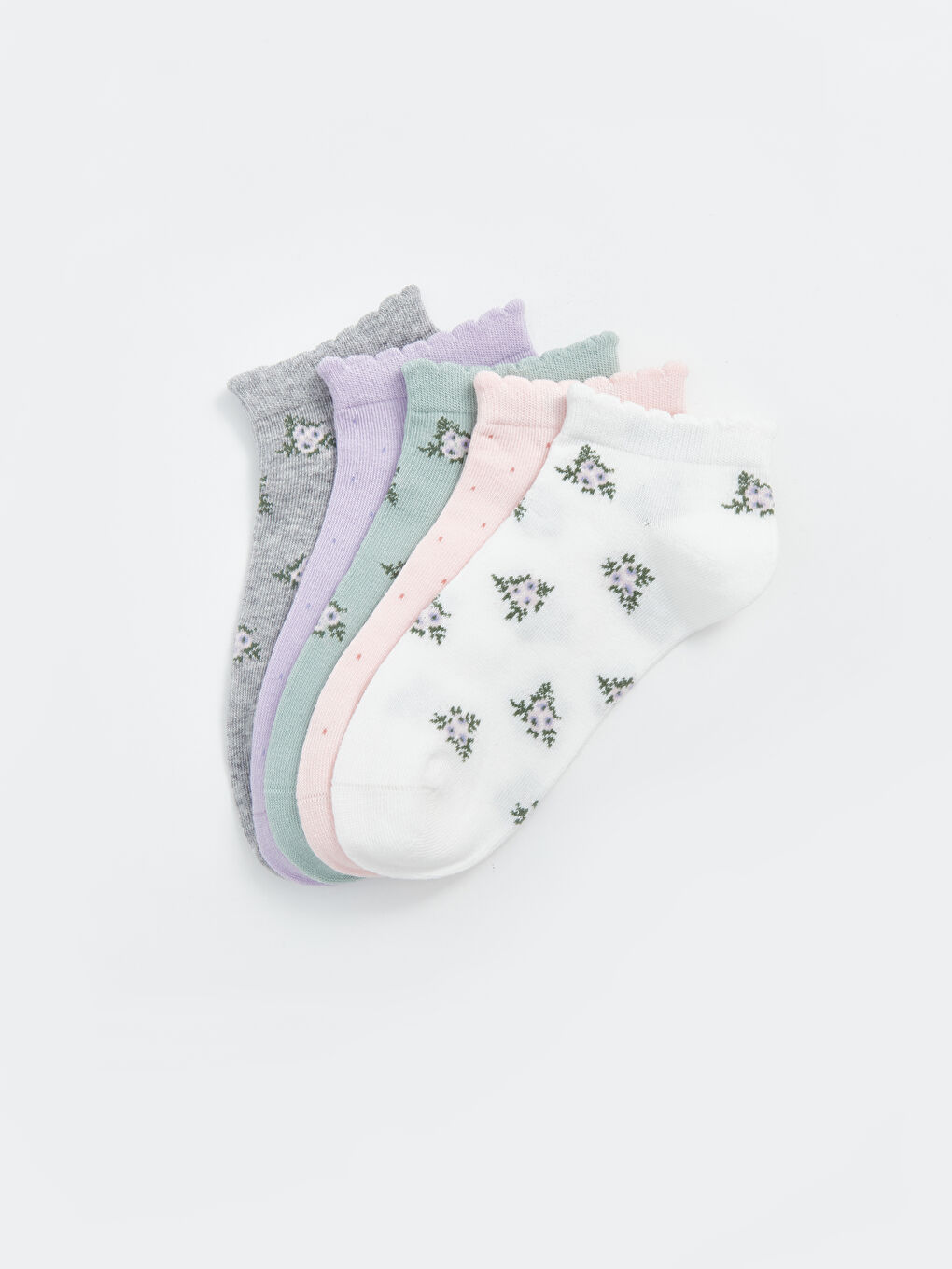 Patterned Women's Trainer Socks 5 Pack -W50460Z8-FDU