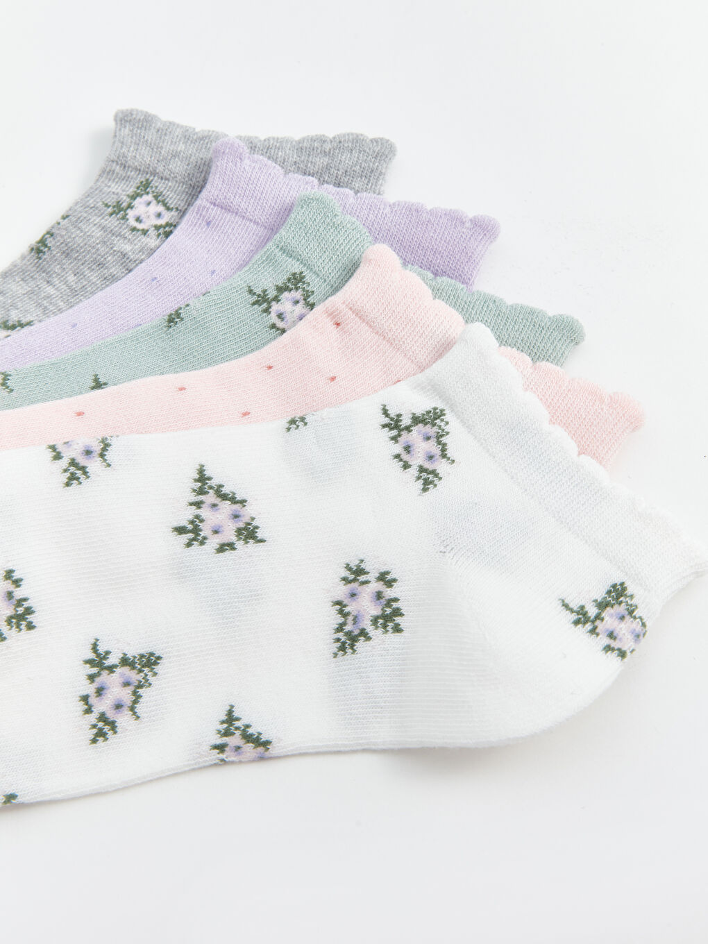 Patterned Women's Trainer Socks 5 Pack -W50460Z8-FDU