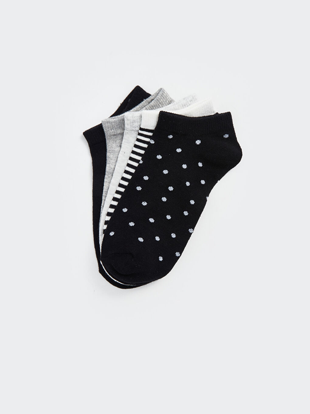 LCW DREAM Patterned Women's Trainer Socks 5 Pack -W50473Z8-CVL