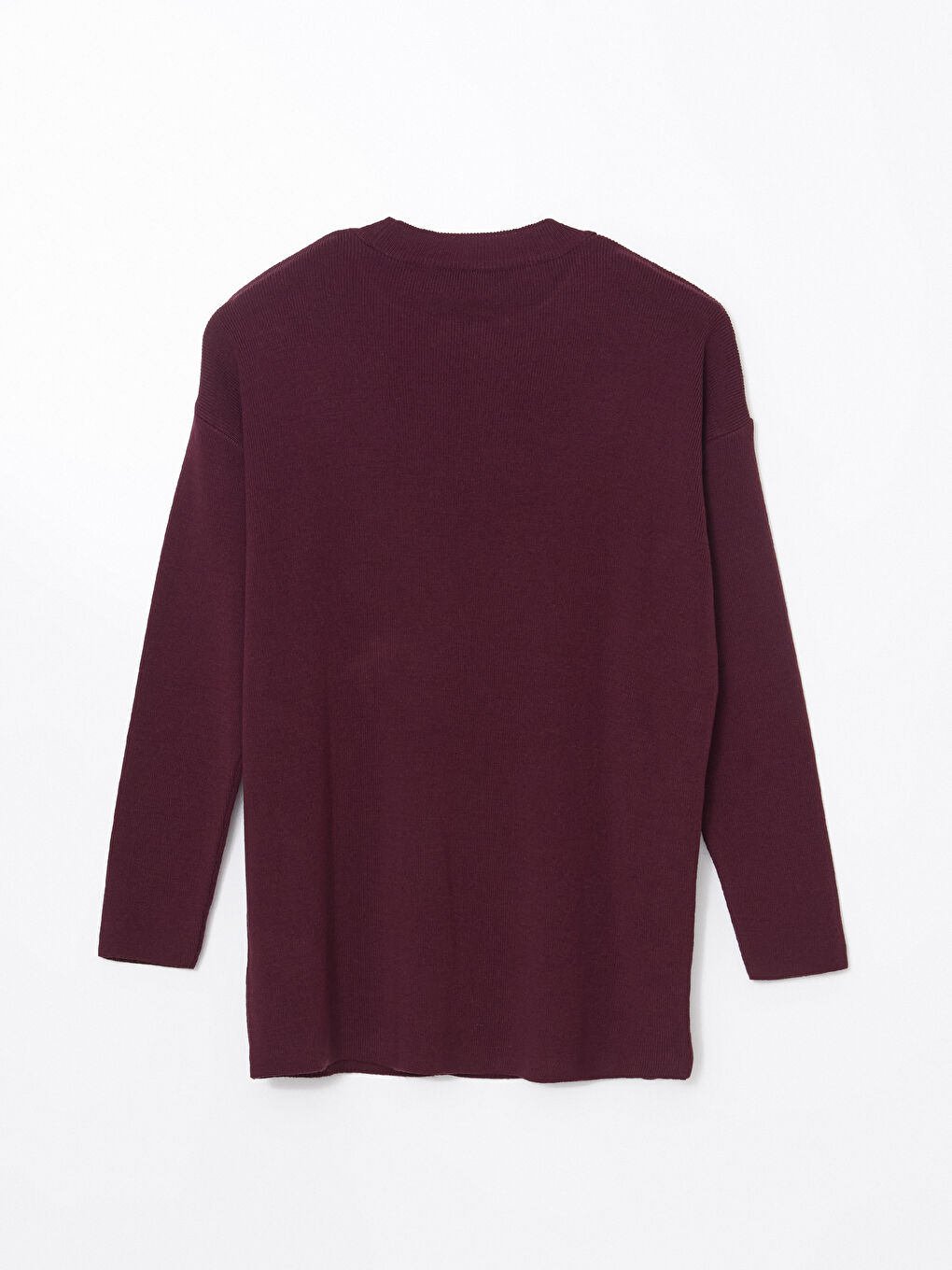 Bordo Bisiklet Yaka Kadın Triko Tunik-5