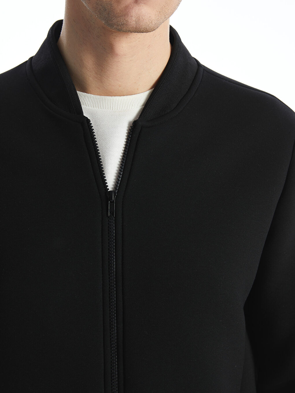 College Collar Long Sleeve Men's Zip-Up Sweatshirt -W4LJ36Z8-CVL