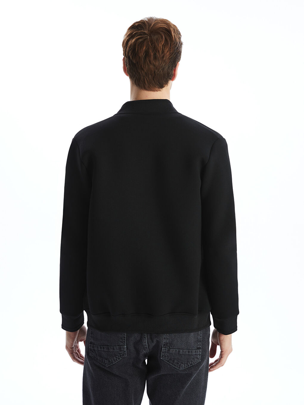 College Collar Long Sleeve Men's Zip-Up Sweatshirt -W4LJ36Z8-CVL