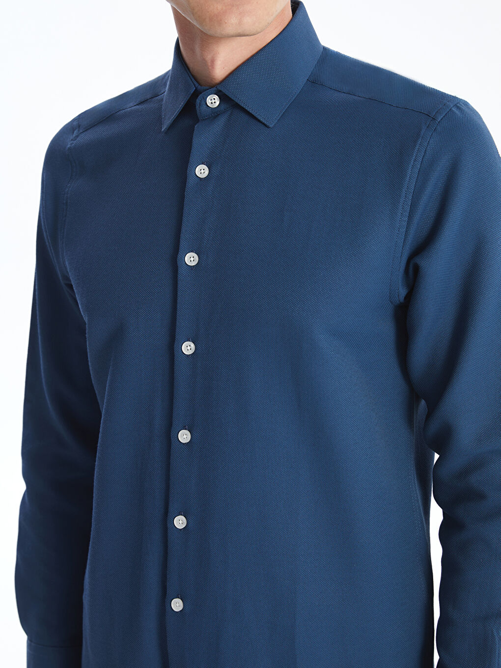 LCWAIKIKI Classic Slim Fit Long Sleeve Dobby Men's Shirt -W50804Z8-VCP