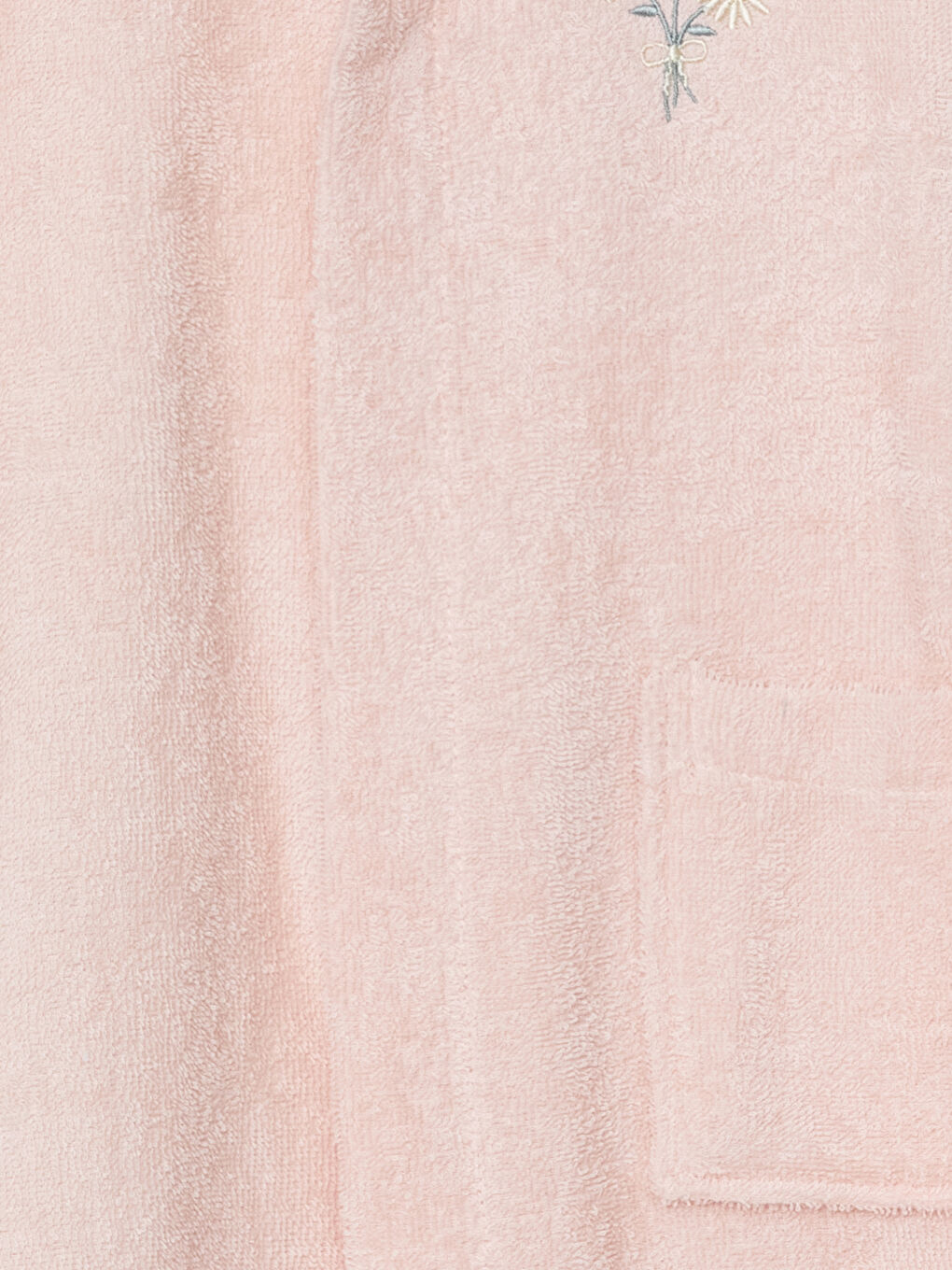 Pembe Çiçek Nakışlı Kız Bebek Bornoz-2
