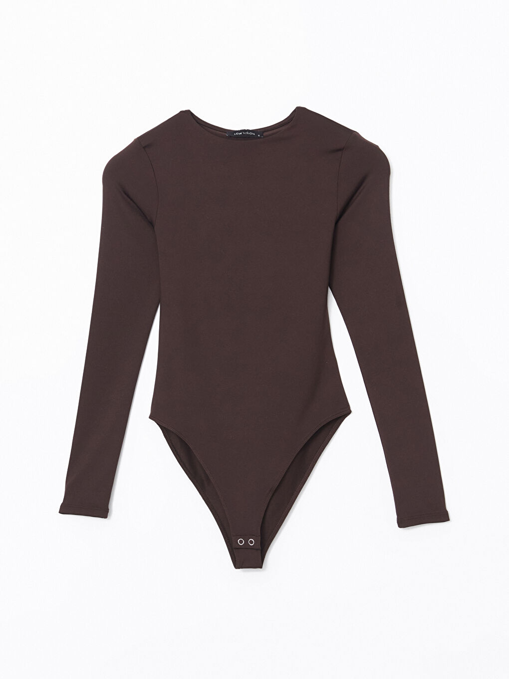 LCW Vision Kahverengi Bisiklet Yaka Kadın Bodysuit - 4