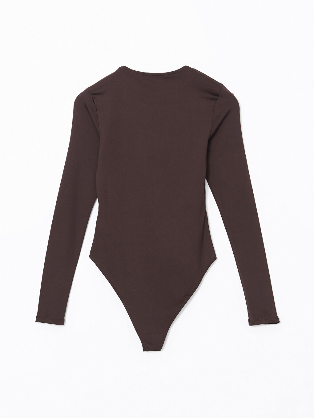 LCW Vision Kahverengi Bisiklet Yaka Kadın Bodysuit - 5