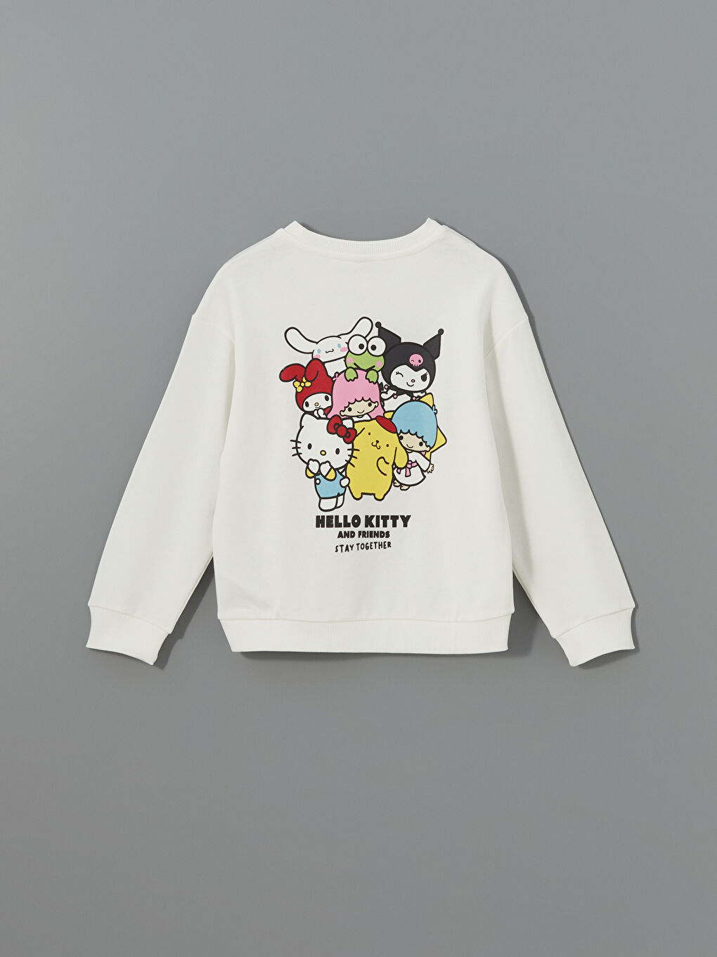 LCW Kids Ekru Bisiklet Yaka Hello Kitty Baskılı Kız Çocuk Sweatshirt - 2