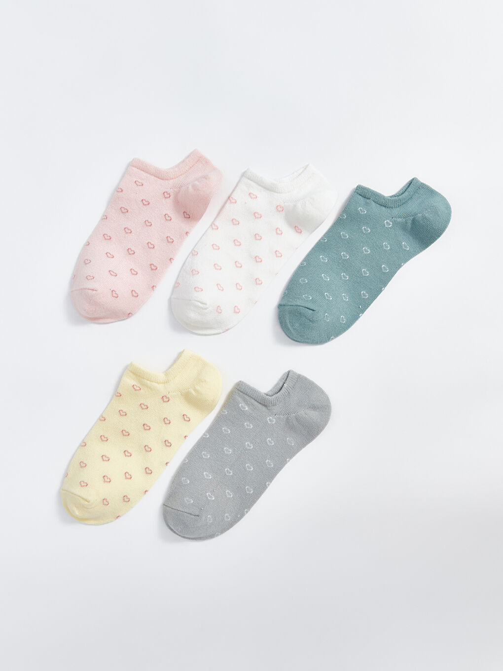 LCW DREAM Patterned Women's Trainer Socks 5 Pack -W50915Z8-G4V