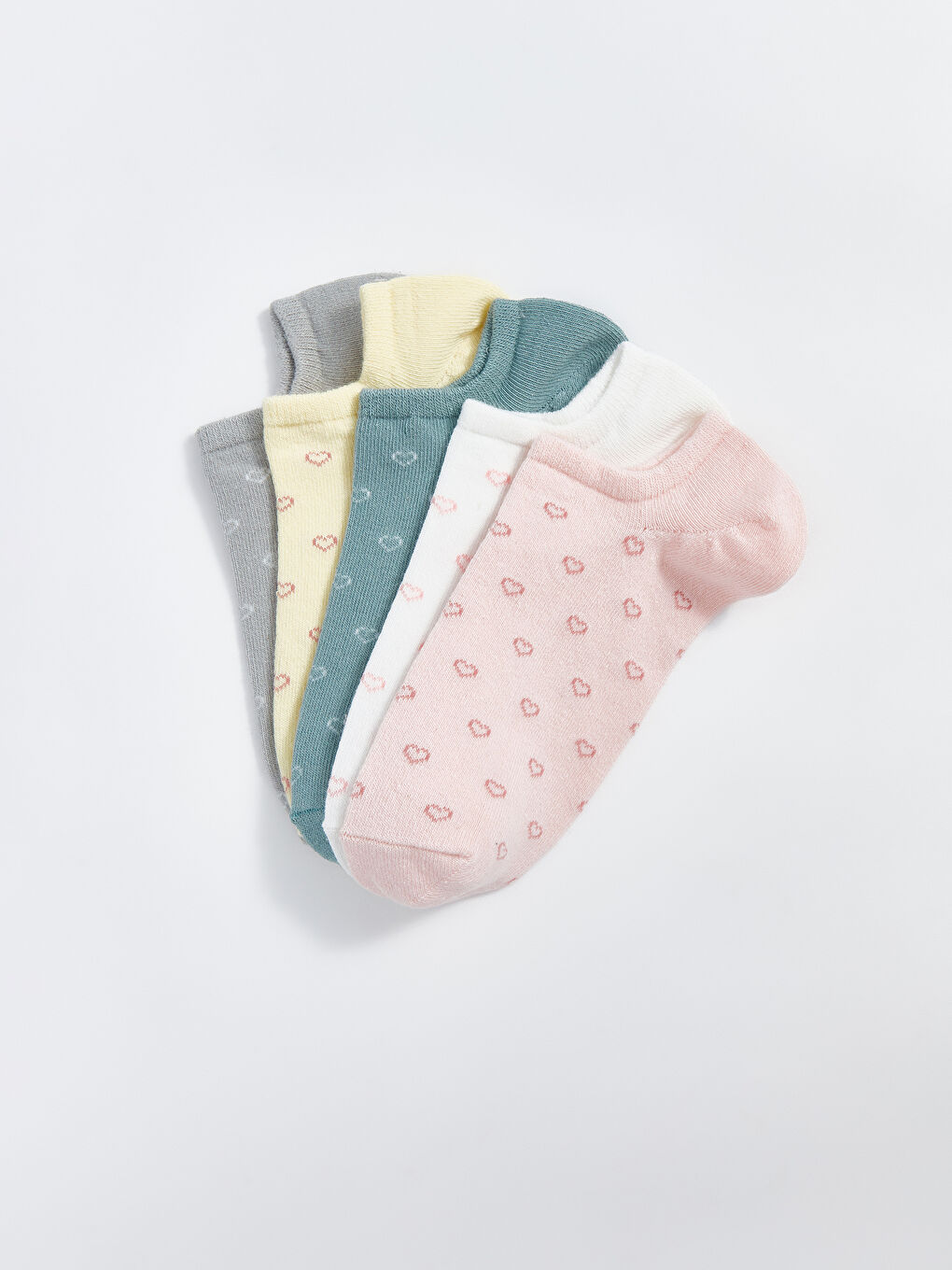 LCW DREAM Patterned Women's Trainer Socks 5 Pack -W50915Z8-G4V