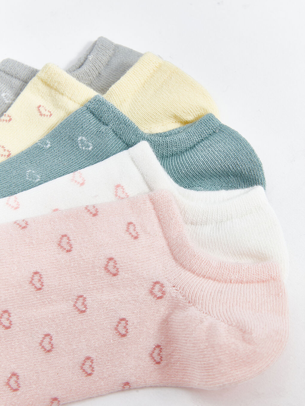 LCW DREAM Patterned Women's Trainer Socks 5 Pack -W50915Z8-G4V