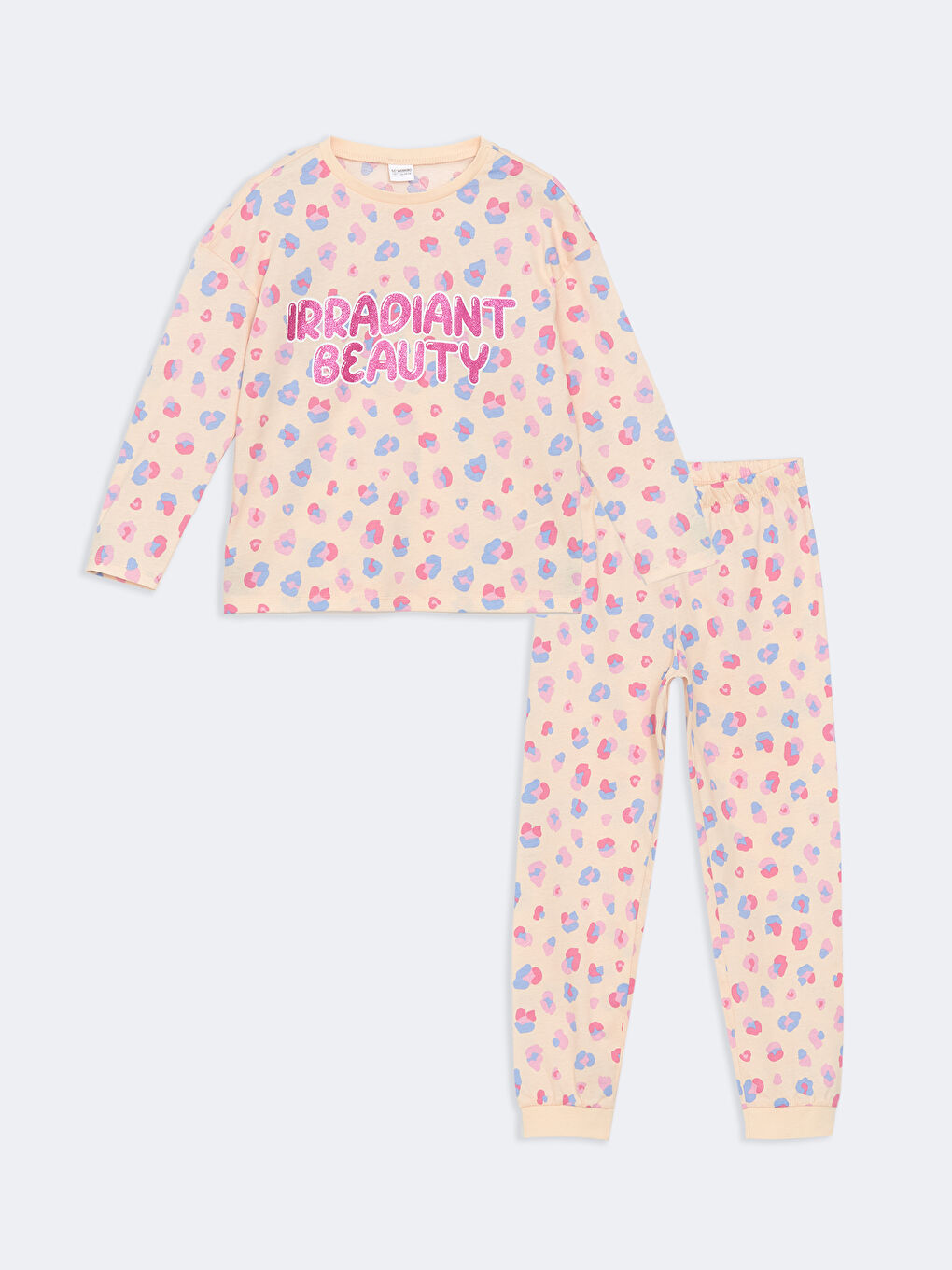 LCW Kids Pembe Bisiklet Yaka Kız Çocuk Pijama Takımı