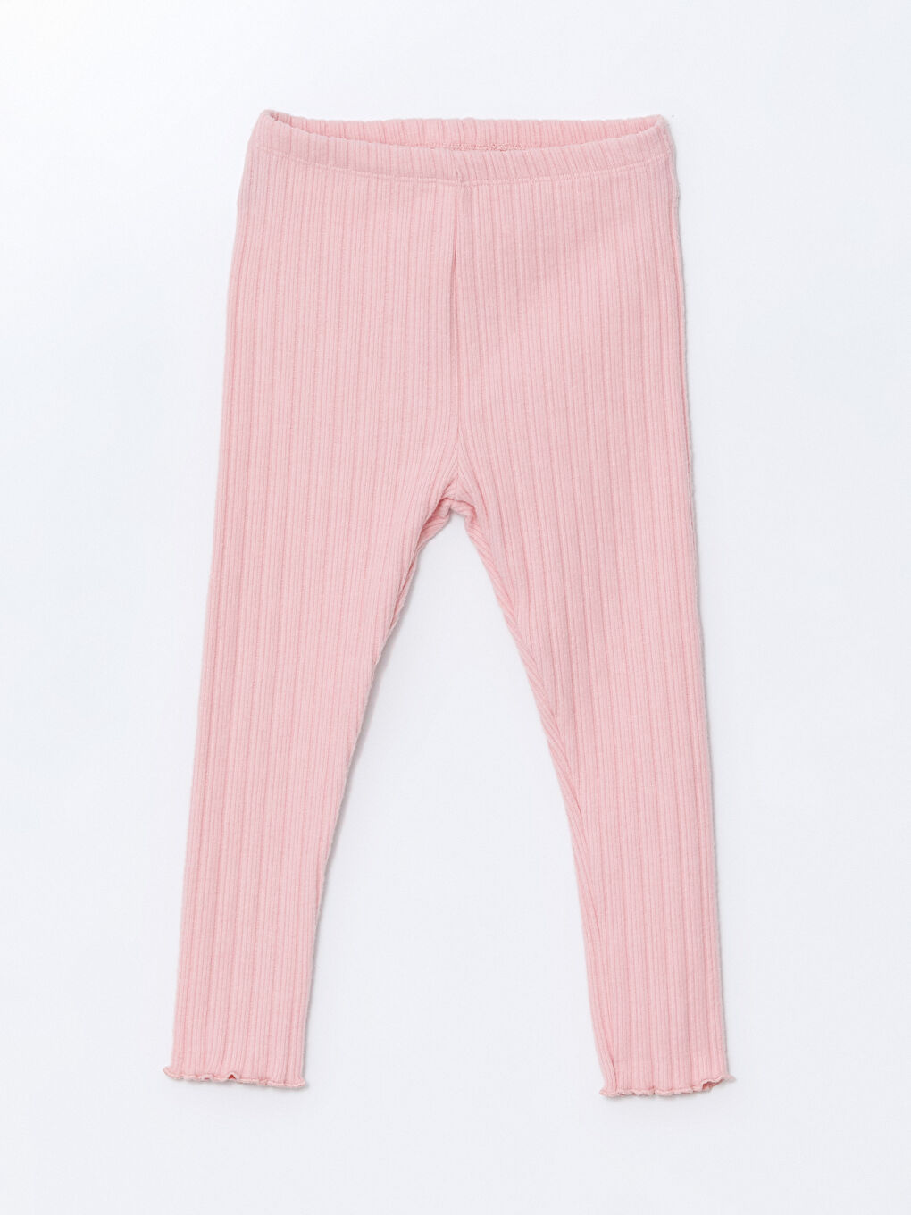 Pembe Beli Lastikli Basic Kız Bebek Tayt