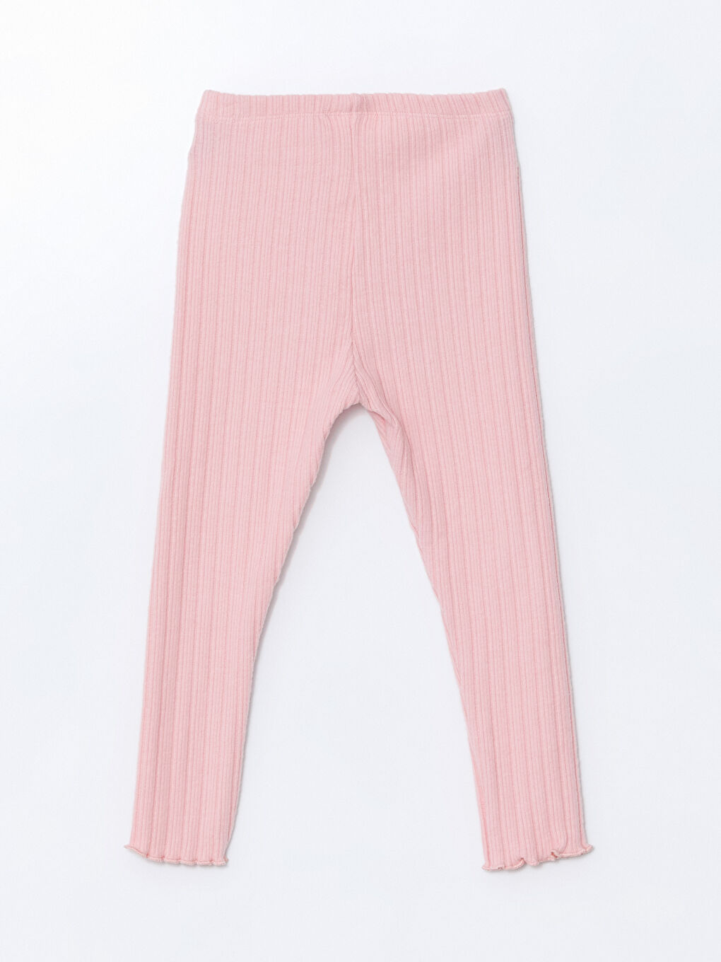 Pembe Beli Lastikli Basic Kız Bebek Tayt-1