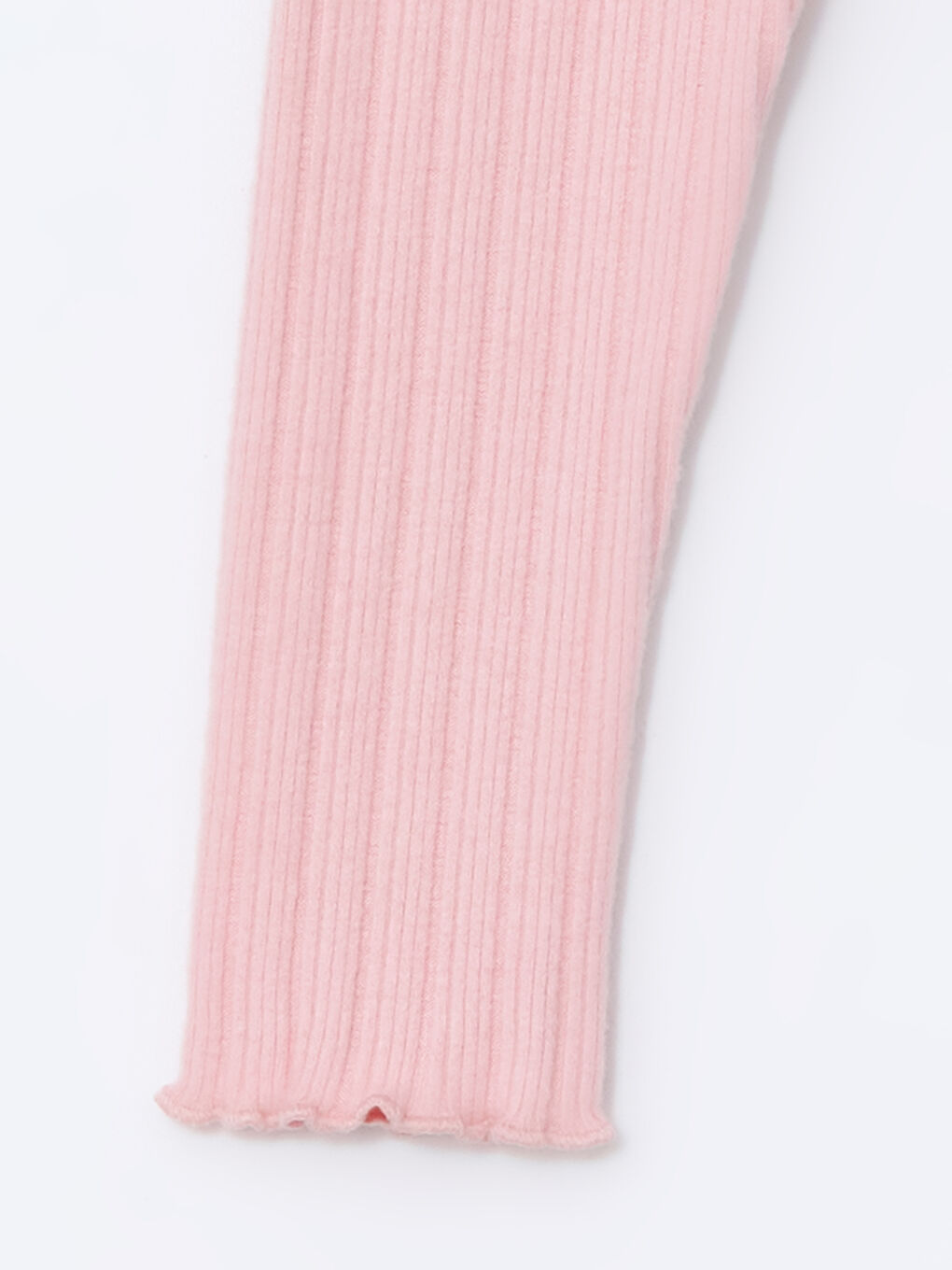 Pembe Beli Lastikli Basic Kız Bebek Tayt-2