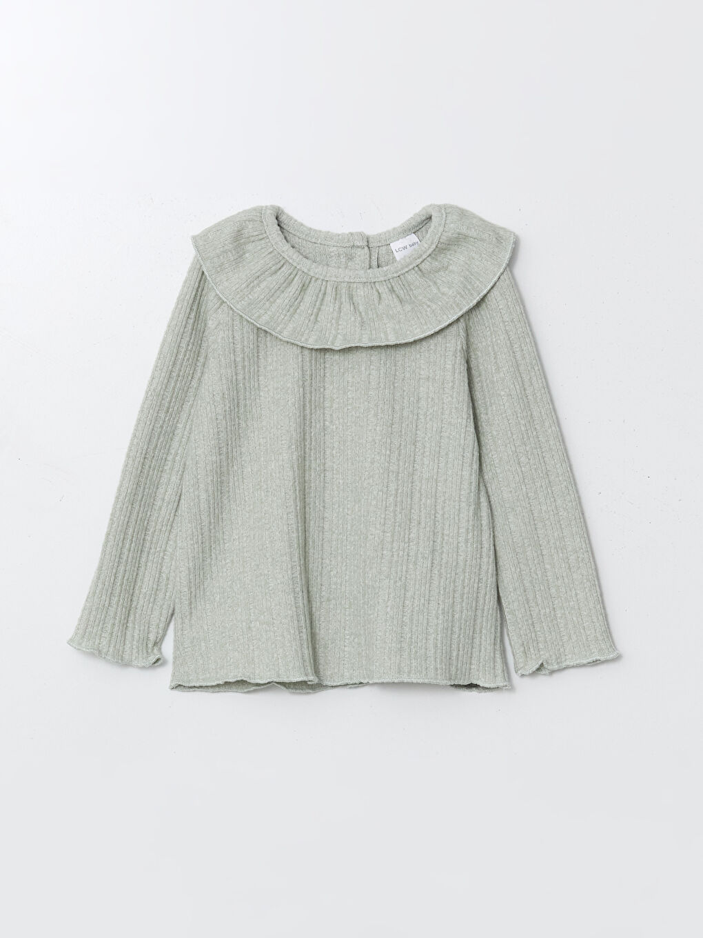 Yeşil Bebe Yaka Dokulu Kız Bebek Bluz