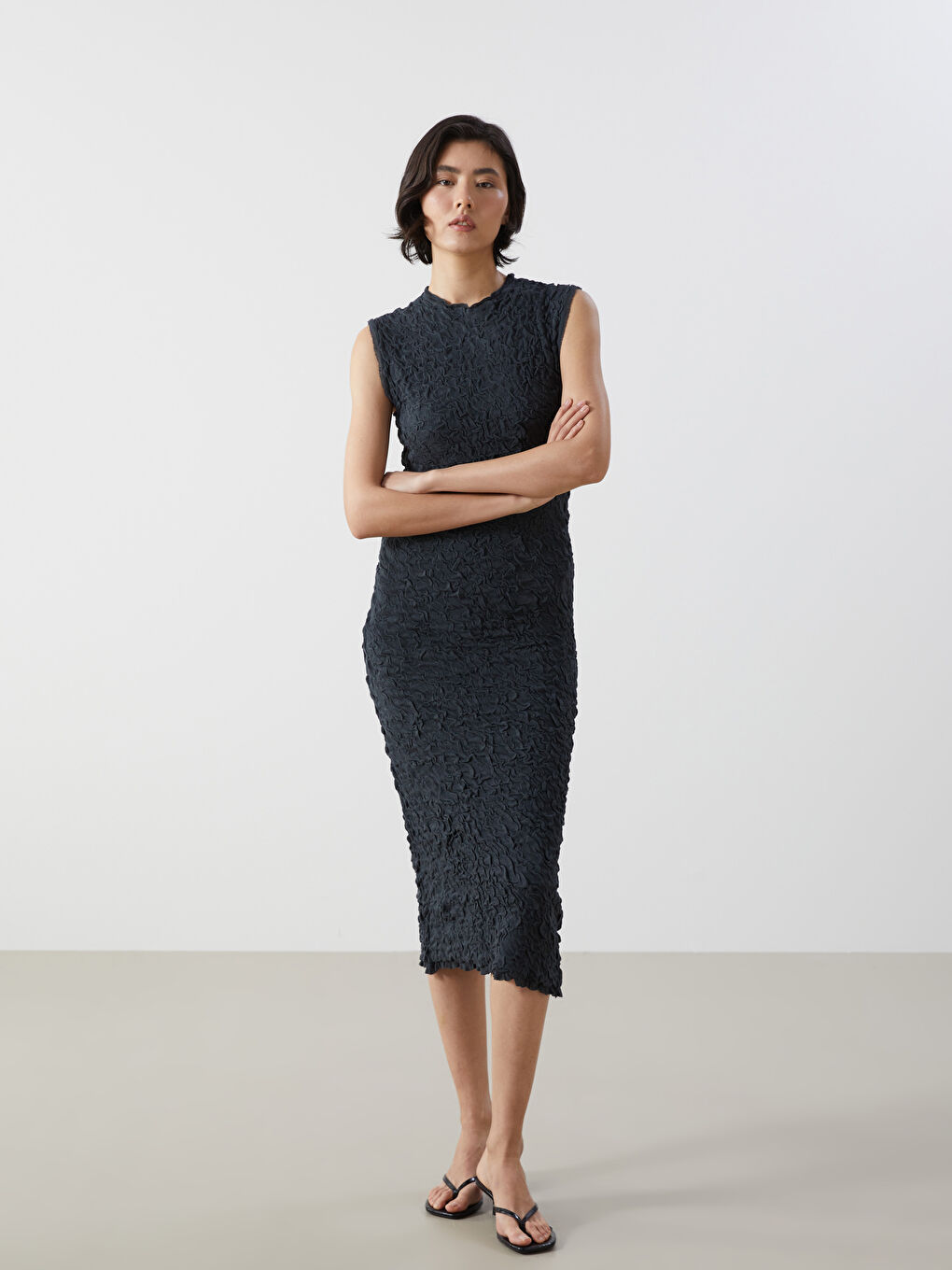 LCW Vision Crew Neck Women's Knitwear Dress -W4LK01Z8-HRB