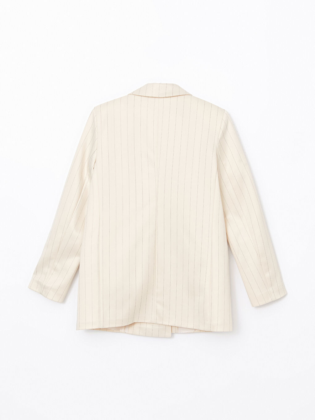 Bej Çizgili Kadın Blazer Ceket-6