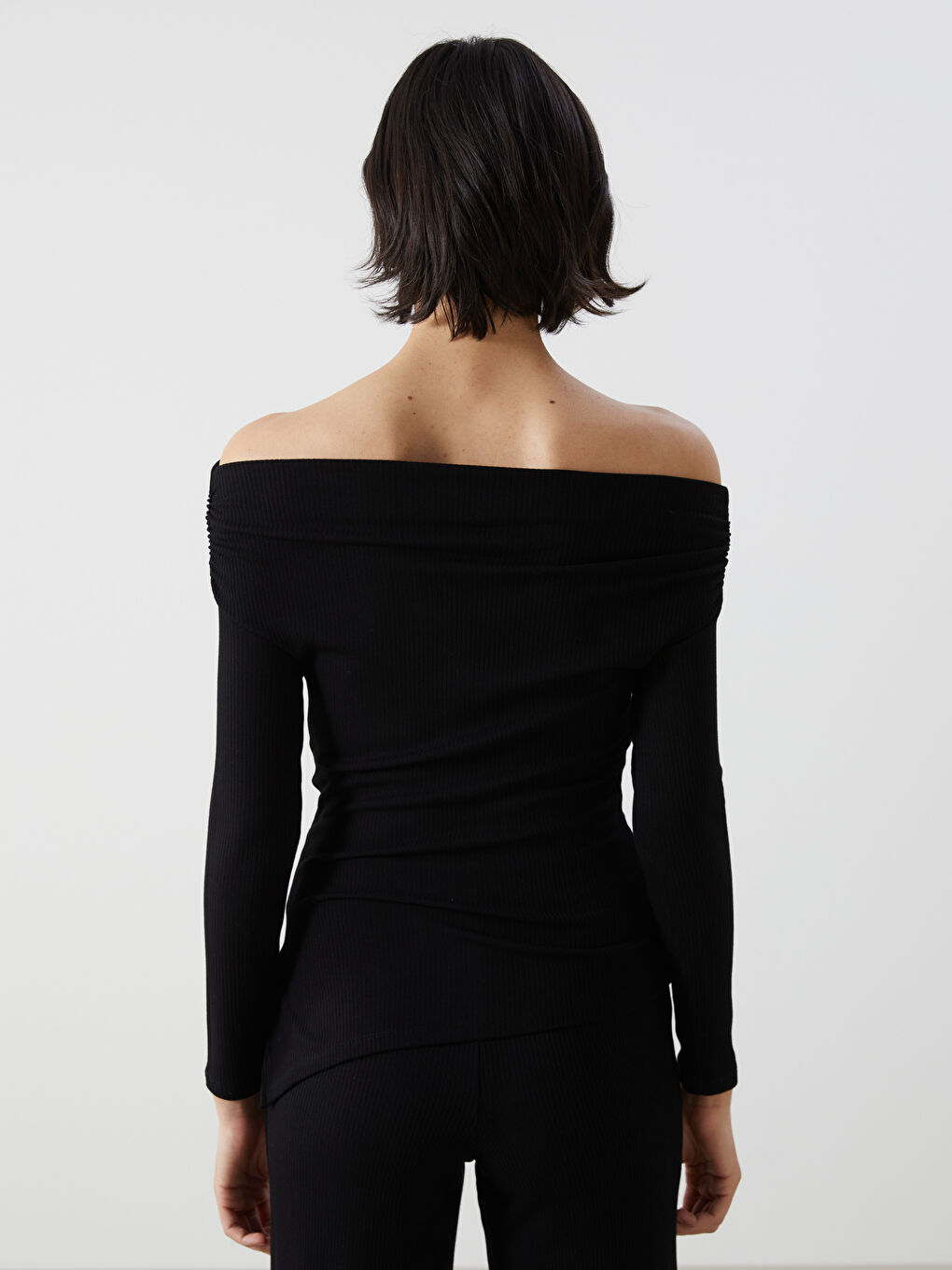 LCW Vision Slash Neck Ribbed Women's Body -W4LL60Z8-CVL