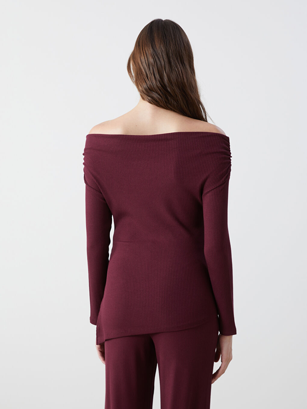 LCW Vision Slash Neck Ribbed Women's Body -W4LL60Z8-HNV