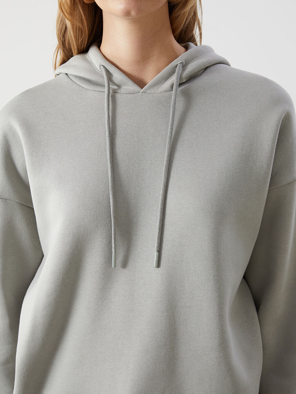 Hooded Plain Oversize Women's Thick Sweatshirt Tunic -W4LL63Z8-CSW