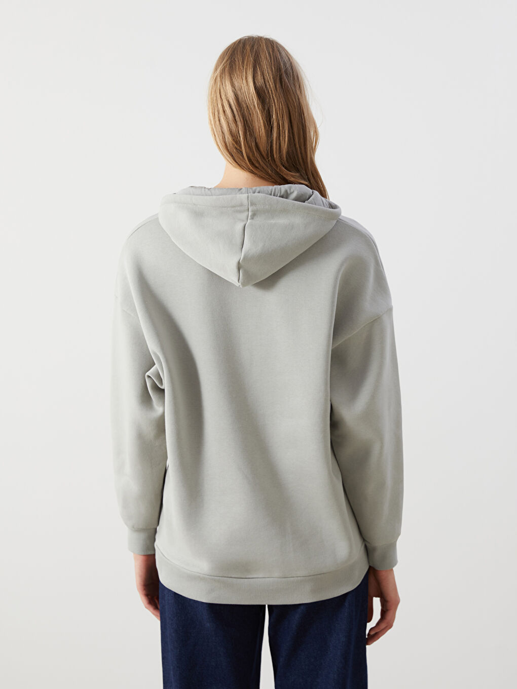 Hooded Plain Oversize Women's Thick Sweatshirt Tunic -W4LL63Z8-CSW