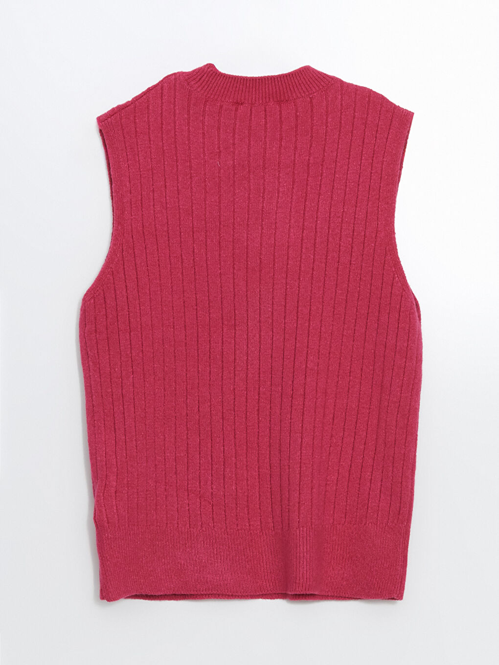 Pembe Bisiklet Yaka Dokulu Kadın Triko Atlet-5