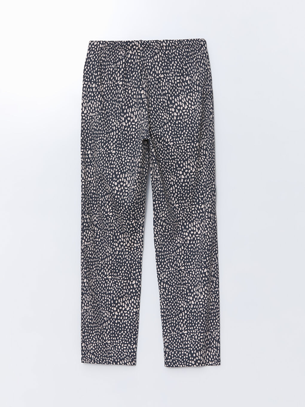 Gri Beli Lastikli Desenli Kadın Pijama Altı-1