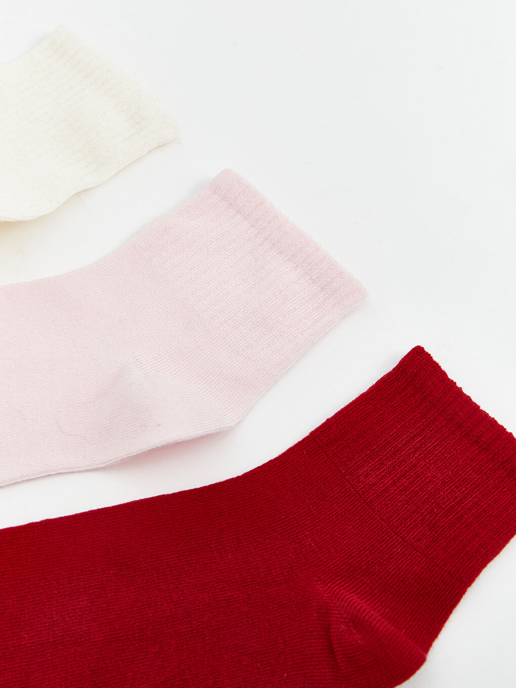 Ekru Kadın Düz Soket Çorap 5'li-1