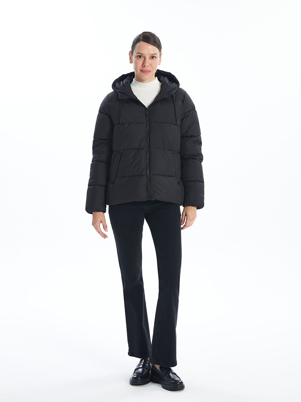 Hooded Women's Puffer Coat-1
