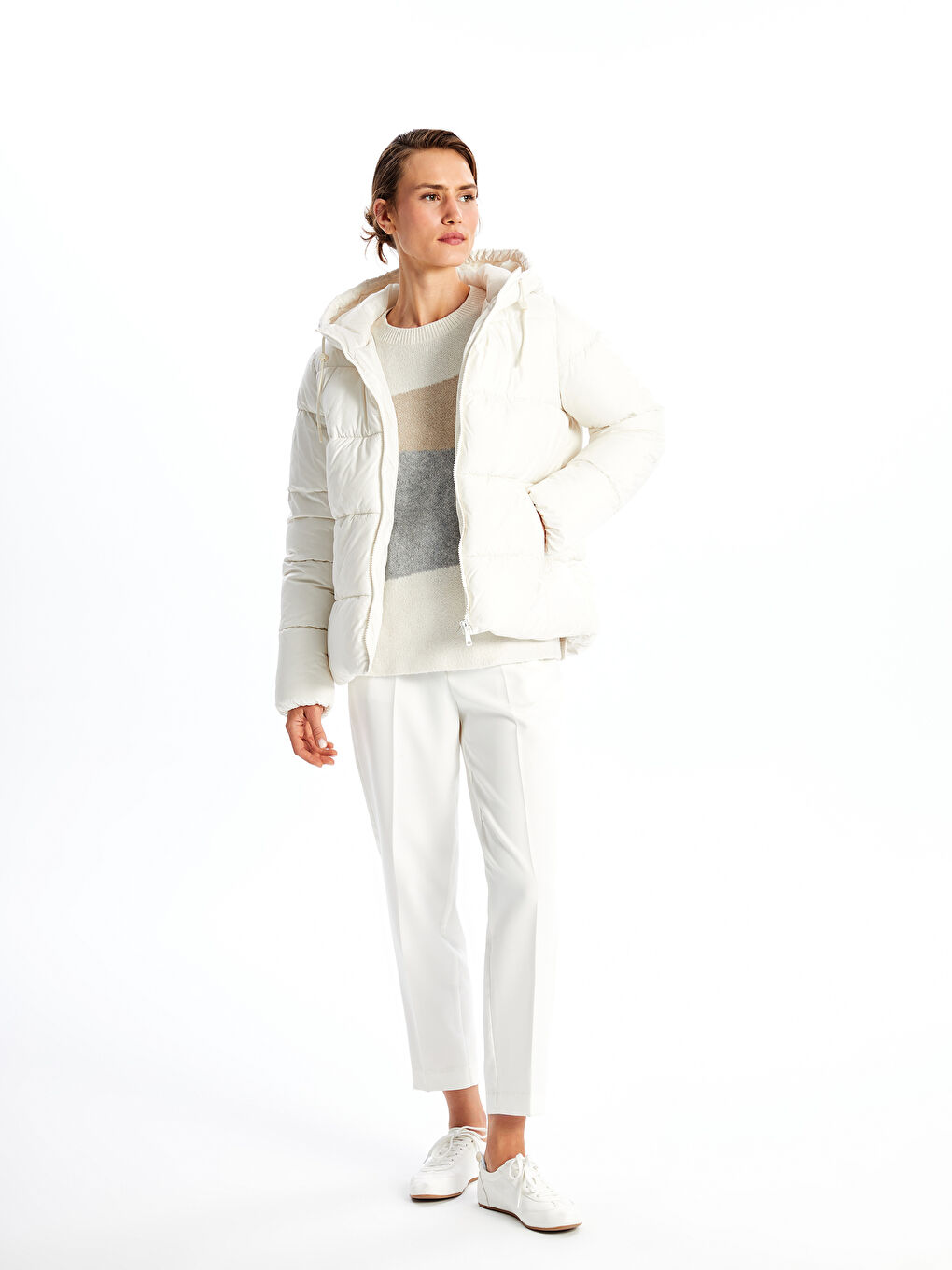 Hooded Women's Puffer Coat-1